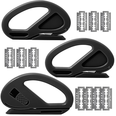 CNTVO 3 Pack Wrapping Paper Cutter & 10 Replaceable Blades, Safety Sliding Gift Wrap Cutter, Effortless Utility Cutting Tool for Christmas, Holidays, Birthdays, Window Tint, Car Wrap, Craft Making