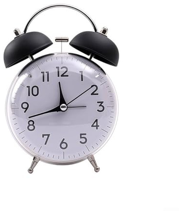 Twin Bell Alarm Clock with Loud Alarm and Night Light Perfect for Those Who Need Help Waking Up (Black)