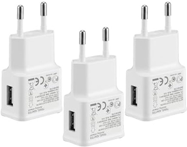3 stycken 5 V 1 A USB-laddare, AC till DC strömadapter, strömkontakt USB, nätdel kontakt USB för IP-kameror, surfplattor, MP3-spelare, e-läsare, smartphones, fläkt, smartwatch