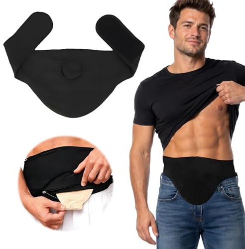 Toimveok Fajas Para Colostomia CinturóN De OstomíA Cubiertas De Bolsas De Estoma Funda Para Bolsa De OstomíA, Unisex, apta para actividades al aire libre y deportes, color negro, talla única
