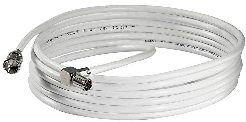 Wisi Daten-Anschlusskabel DS 26 0301 mit F-Quick/WICLIC-Winkelstecker – Flexibles Datenkabel, Klasse A, >85dB – Für DVB-T, DVB-T2, DVB-C, DVB-S & DVB-S2 – Ø 5mm, 3m, weiß
