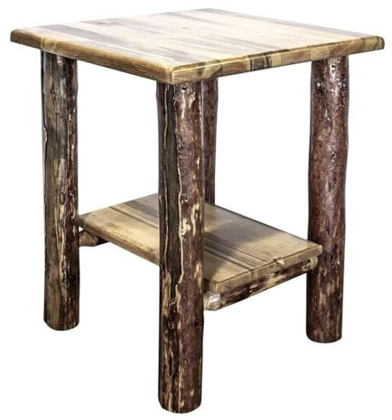 Montana Woodworks Log Nightstand with Shelf - Glacier Country Collection