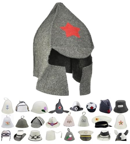 GMMH bastuhatt bastumössa av ullfilt – (rysk design) filt bastumössa för kvinnor och män, filtmössa mössa filt hatt hatt för bastu