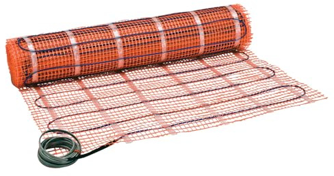 SunTouch TapeMat Electric Under Floor Heating Mat with 1/8 Thick Cable, Open-Weave Orange Mesh, 15 Sq Ft (7.5' x 2'), 120V, Commercial and Residential, Installs Beneath Tile, Stone, Laminate