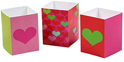 Amakando Lichtertüten Liebe Teelicht Kerzentüten Valentinstag 3 STK. Kerzen Papiertüten Herzmotiv Herz Lichttüten Partydekoration Hochzeit Windlicht Tüten Dekoration Candle Bags Partydeko Heart