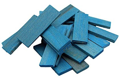 SILISTO Holz-Verglasungsklötze 80x24x5mm, 1000 Stück mit der Farbe Blau - Abstandhalter, Unterlegplatten, Distanzklötze, Trageklötze aus Buchenholz (Hartholz)