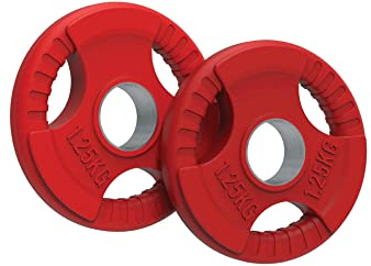 Body Revolution Olympic Weight Plates for 2 Barbells, Rubber Tri-Grip Design for Powerlifting, Body Building & Home Gym Strength Training