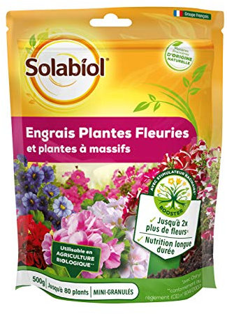 SOLABIOL Engrais Géraniums Et Plantes Fleuries - 500g - Nutrition Longue Durée SOGERY500