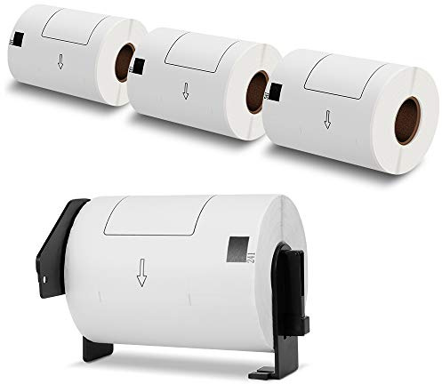 COLORWIING 4 x 6 Shipping Labels Compatible for Brother DK-1241 102mm x 152mm Die-Cut Large White Address Paper Labels, for Brother QL-1110NWB QL-1100 Label Printer (4 Rolls+1 Frame)