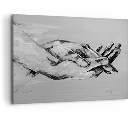 Lienzos decorativos 100x70cm Cuadro Sobre Lienzo Moderno Escrito A Mano Manos Blanco Y Negro Grande Dormitorio Cuadros Pared Imágenes Cuadros Decoracion Salon Wall Art Prints Decor AA100x70-4566