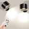 TBTeek Wall Lights, 2 Pieces, Cordless Closet Lights, 3 Colors & RGB Night Light, Dimmable&Rechargeable, Touch&Remote Control, Wall Sconce for Bedroom Reading Living Room