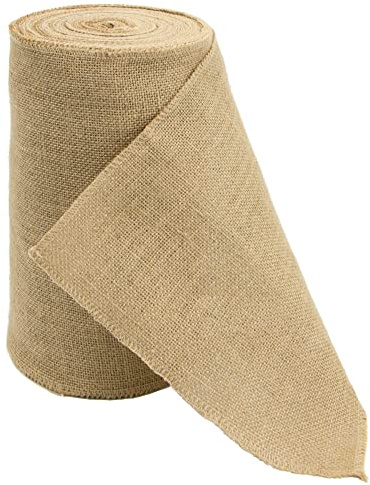Time to Sparkle 30cmx20M Hessian Roll Table Runner (Jute) | Rustic Burlap Fabric Sewed Edge Vintage Shabby Chic