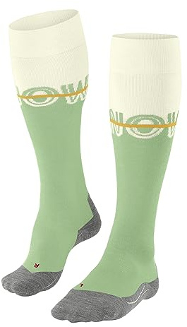 FALKE Sk4 Advanced W Kh Lana Filo Funzionale Caldi Sottili, Calzini da sci Donna, Verde Quiet Green 7378 Snow-O, 39-40