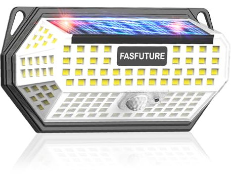 FASFUTURE Faretto LED da Esterno Solare【148 LED】 3 Modalità, Luce Solare Led Esterno con Sensore di Movimento, Luci Lampada Solare da Esterno, IP65 Impermeabile Luce Solare Giardino (【1 Pezzo】)