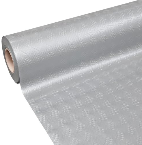 Tapis en caoutchouc pour tapis de sol denté en tôle antidérapante Gris 140 x 200 cm