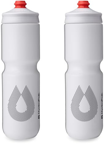 HydraPak | Bouteille Polar - Lot de 2 Gourdes de Cyclisme Breakaway Surge Légères - Haut Débit, Bouteille souple de Cyclisme et Sport (Blanc, 880 ml / 30 oz)