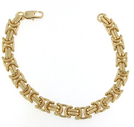 Original italiensk Etrusker kungligt armband förgyllt 8 mm brett platt armband kungskedja kvinnor män smycken från fabriken tendenze Italien