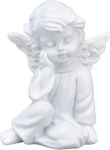 Tomotato Estatua de Querubín de Resina, Contemplación, 5.5 x 6 cm | Querubines de Estatua de Ángel de Figura para el Hogar, Sala de Estar, Escritorio