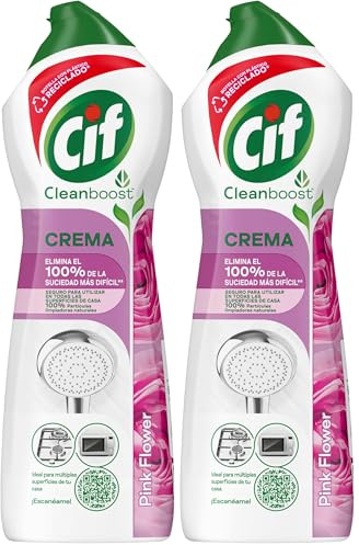 CIF Crema Limpiadora Rosa | Potente Limpiador de Superficies Multiusos Baño y Cocina | Con Fórmula Partículas de Limpieza 100% Naturales | Elimina el 100% de la Suciedad más Dificil. 650 ml.