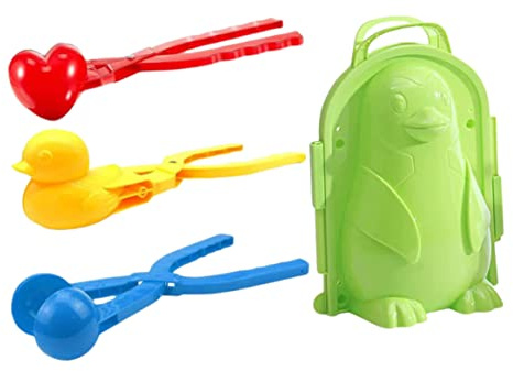 Syglawnd Snowball Maker Tool Kit Duck Love Heart Penguin Snow Mold Outdoor Games Toy 4PCS for Daily Use