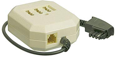 goobay TAE Verteiler, 3-fach Adapter mit TAE-F Stecker auf 3x N/F/F & RJ11/RJ14 Buchse, für Telefon, Fax, Modem & Router - 50281