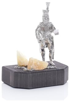 Minibergwerk Schneeberger Obersteiger sobre Base con Piedra Preciosa Al.xan.xpr.: Aprox. 2,5x 9,5x 6cm Nuevo Figuras de Estaño Mineral Desmontaje