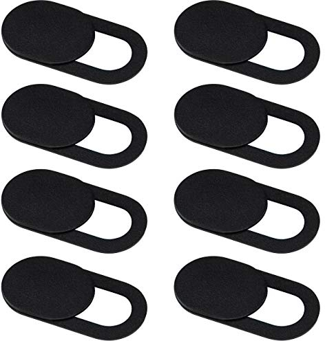 Privise Webcam Abdeckung – Extra Dünnes Webcam Cover für Laptop, MacBook, Smartphone & Tablet, Datenschutz & Privatsphäre Schutz, Ultraflaches Design, 8er-Set Schwarz