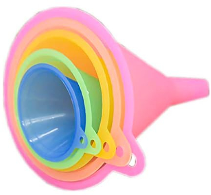 ASPIRE UK 5 Piece Kitchen Funnel Set – Colorful Funnels with Handles (67mm to 125mm) – For Filling Bottles, Containers & Transferring Liquids or Powders