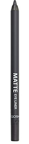 GOSH Matte Eyeliner in coolem Grau I cremig weiche Textur für einfaches Auftragen I hohe Deckkraft, ideal für Smokey Eyes I perfekt zu Maskara I vegan & parfümfrei I 003 Grey