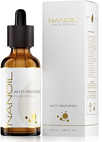 Gesichtsserum Nanoil 50ml - für alle Hauttypen, Aufhellendes Gesichtsserum, Anti Aging, Straffheit & Feuchtigkeit, serum gesichtspflege (Anti-Redness)