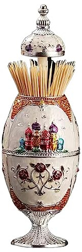 Porte Cure-dent Boîte de cure-dents automatique de Style européen en alliage gravé château porte-pied haut boîte de distributeur de cure-dents maison Bar décoration de bureau cadeaux de noël Boîte de