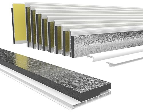 HEXIM PVC Rollladenkastendeckel mit Dämmung Länge: 1000-2000mm, Breite: 120-320mm, Revisionsklappe Rollladendeckel Rolllladen Jalousie Deckel Klappe (120mm x 1 Meter)