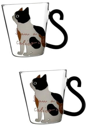 Ciieeo 2 Pezzi Tazza Di Caffè Trasparente Tazza Di Caffè Espresso Tazze Di Tazze Di Caffè Tazza Di Caffè In Ceramica Tazza Di Da 250 Ml Tazza Di Latte Con Manico Tazza Tazza