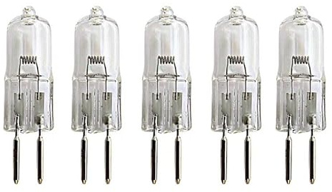 5 Piezas Bombillas Halógenas G5.3 Bombilla Halogena G5.3 50W 24V G5.3 Bombillas Lámpara Cápsula Transparente Regulables Blanco Cálido Para Iluminación Cocina Lámparas Cristal Iluminación De Riel,150W