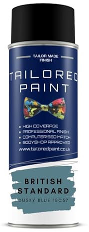 BRITISH STANDARD DUSKY BLUE 18 C37 GLOSS Aerosol Spray Paint Wood Metal Upvc