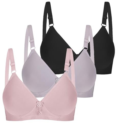 CSWH 3er Pack BHS Damen Ohne Bügel Push Up BH Set Frauen Sexy Bustier Crop Top Sport-BHS Trainings-BH mit verstellbarem für Alltag Yoga Fitness Sport Outdoor