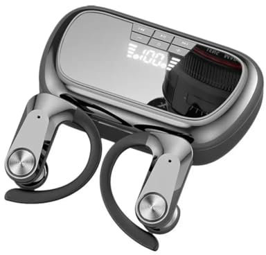 TWS Trådlösa Bluetooth-hörlurar Inbyggd mikrofon Stereoljud Sporthörlurar Stöd för TF-kort-Black