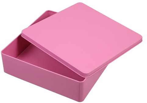 Kichvoe Scatola in Latta Per Biscotti Con Coperchio Ermetico Contenitore Di Metallo Quadrato Salvaspazio Realizzato in Latta Durevole Per Snack Regali e Organizzazione Domestica