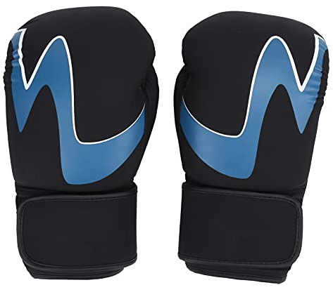 NDiyueAa Guantes de Boxeo para Muay Thai, para Hombres y Mujeres, Guantes de Entrenamiento de Lucha, Guantes para Saco de Boxeo de 12 oz, protección de Espuma de Alta Densidad (Azul)