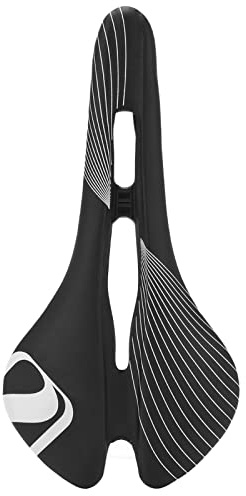 Adfaga Sillín de Bicicleta de Primera Calidad, Impermeable, Ligero, ergonómico, Hueco, cojín para Asiento de Bicicleta de Carretera, para Hombres y Mujeres, Bicicleta de Carreras, (Negro Blanco)