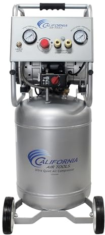 California Air Tools 10020CAD 2.0 HP Ultra Quiet and Oil-Free Air Compressor, 10 Gallon Steel Tank with Wheels, 70 dBA Noise Level, Auto Drain Valve
