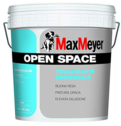 PITTURA MURALE IDROPITTURA TRASPIRANTE OPEN SPACE PER INTERNI BIANCA LT. 5 MAX MEYER