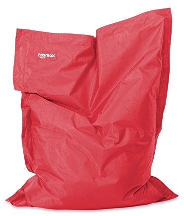 Roomox Kingsize sittsäck original – king size sittsäck för inomhus och utomhus tyg 180 x 140 x 30 cm, gigantisk sittsäck golvkudde av vattentät polyester, röd