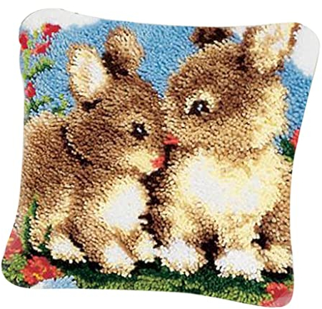 Hellery Knüpfpackung & Erwachsene, Knüpfkissen Tier Motive, Knüpfwolle, Knüpfset, Knüpfen, Knüpfteppich Set, ZD1029