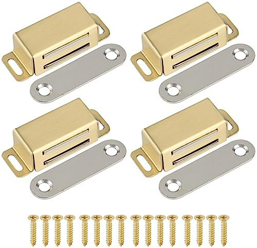 Alise Magnetic Cabinet Latch Cabinet Door Catch Clasps Gold,4 Pcs