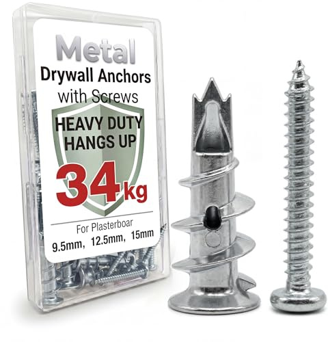 laffeya Zinc Plasterboard Fixing & Self Drilling Screw 30 Kit, Drywall Plug