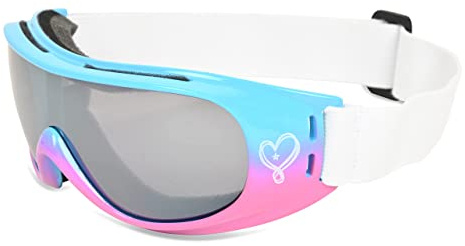 JoJo Siwa Girls Ski Goggles for Winter Snow Sport Girl Snowboarding Goggle for Little Kids (Pink/Blue)