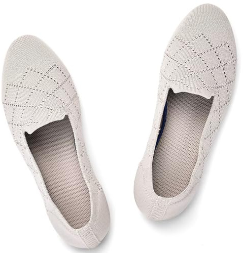 Puxowe Women's Ballet Flats Shoes Slip On Knit Dress Shoes Pumps Round Toe Ballerinas for Woman Comfort Soft