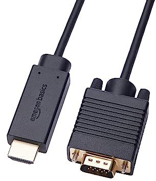 Amazon Basics HDMI-Kabel (Quelle) auf VGA-Kabel (Display) (nicht bidirektional), 6 feet, Schwarz