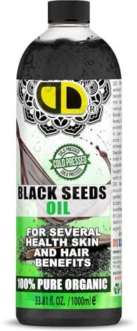 DD teck Huile de graines de nigelle sativa bio pressée à froid, thymoquinone haute résistance à froid et fraîchement pressée 100 % pure vierge